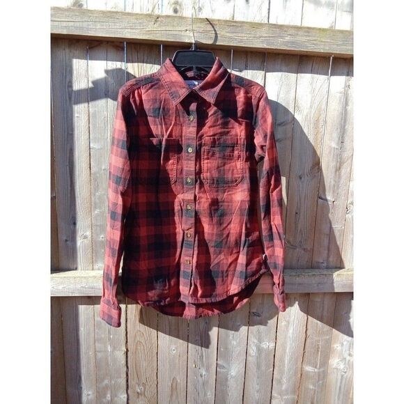 Carhartt Flannel Shirt Red Plaid Juniors XS 0/2 - Picture 1 of 6